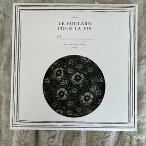 NWT Sezane Gaston Scarf Khaki Floral Organic Cotton